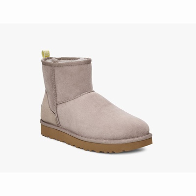 Botas UGG Classic Mini II Graphic Logo Mulher Amarelas | PT-BQHMD